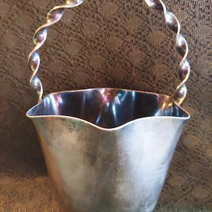 James W. Tufts twisted handle silver plated basket