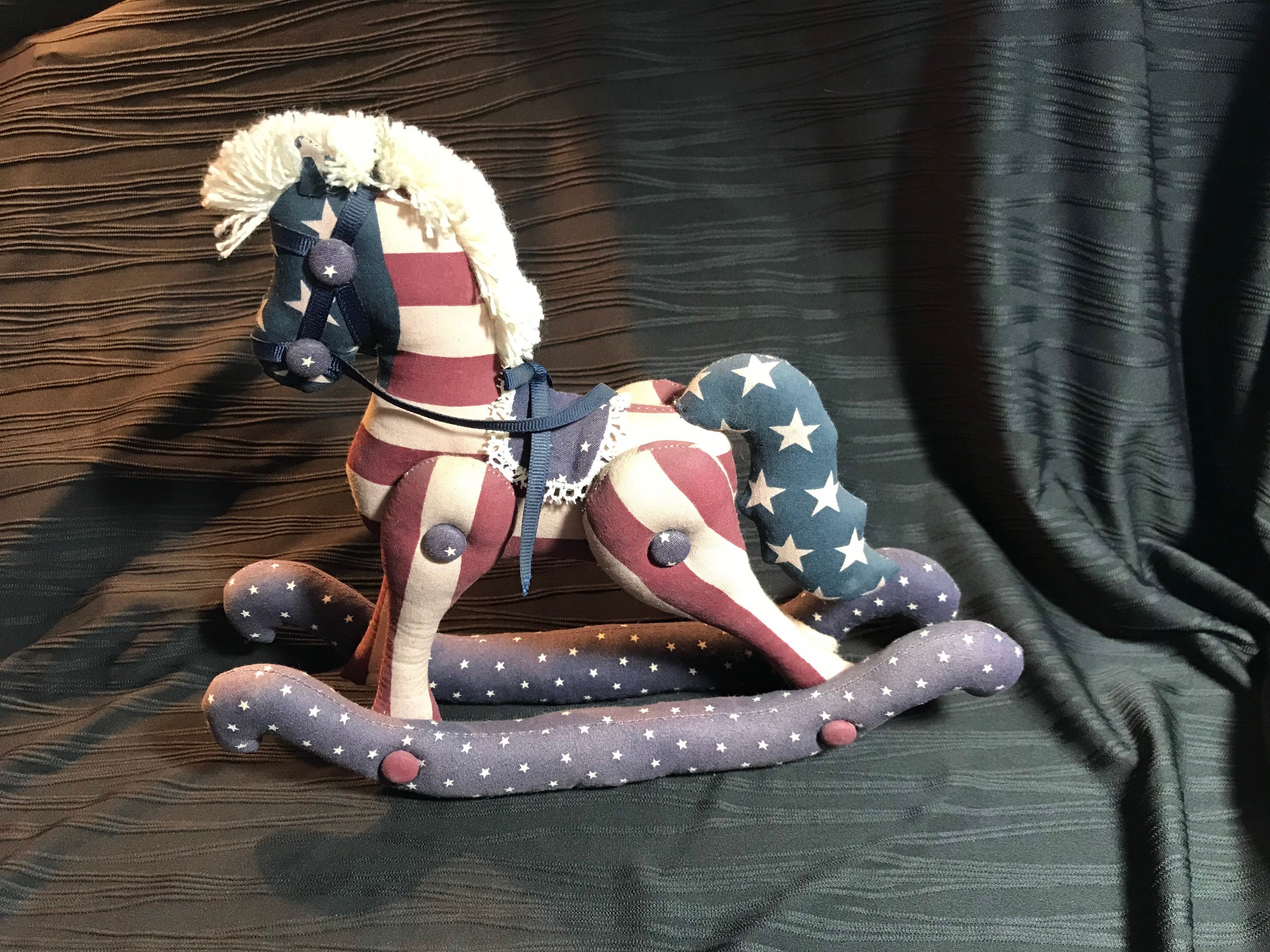 American Flag Stuffed Rocking Horse Etsy