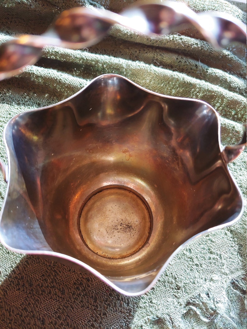 James W Tufts twisted handle silver plated basket
