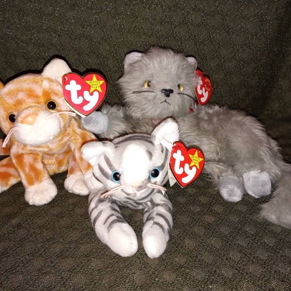 1997 Prance, 1999 Amber, 2001 Beani Beanie Baby plush lot