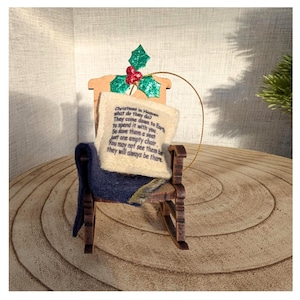 Memory Bauble Christmas in Heaven Memorial ornament one empty chair keepsake for Christmas tree