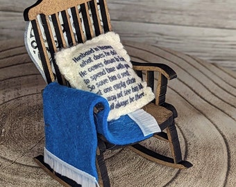 Husband in Heaven memorial decoration empty rocking chair to remember mum. gift for loss of mum .sympathy gift