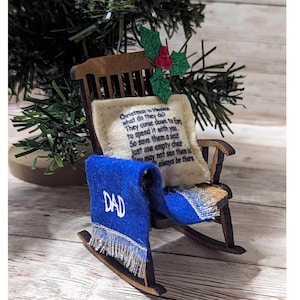 Christmas in Heaven empty chair ornament, Lost loved one gift, Tree Decoration, Memorial Keepsake image 1