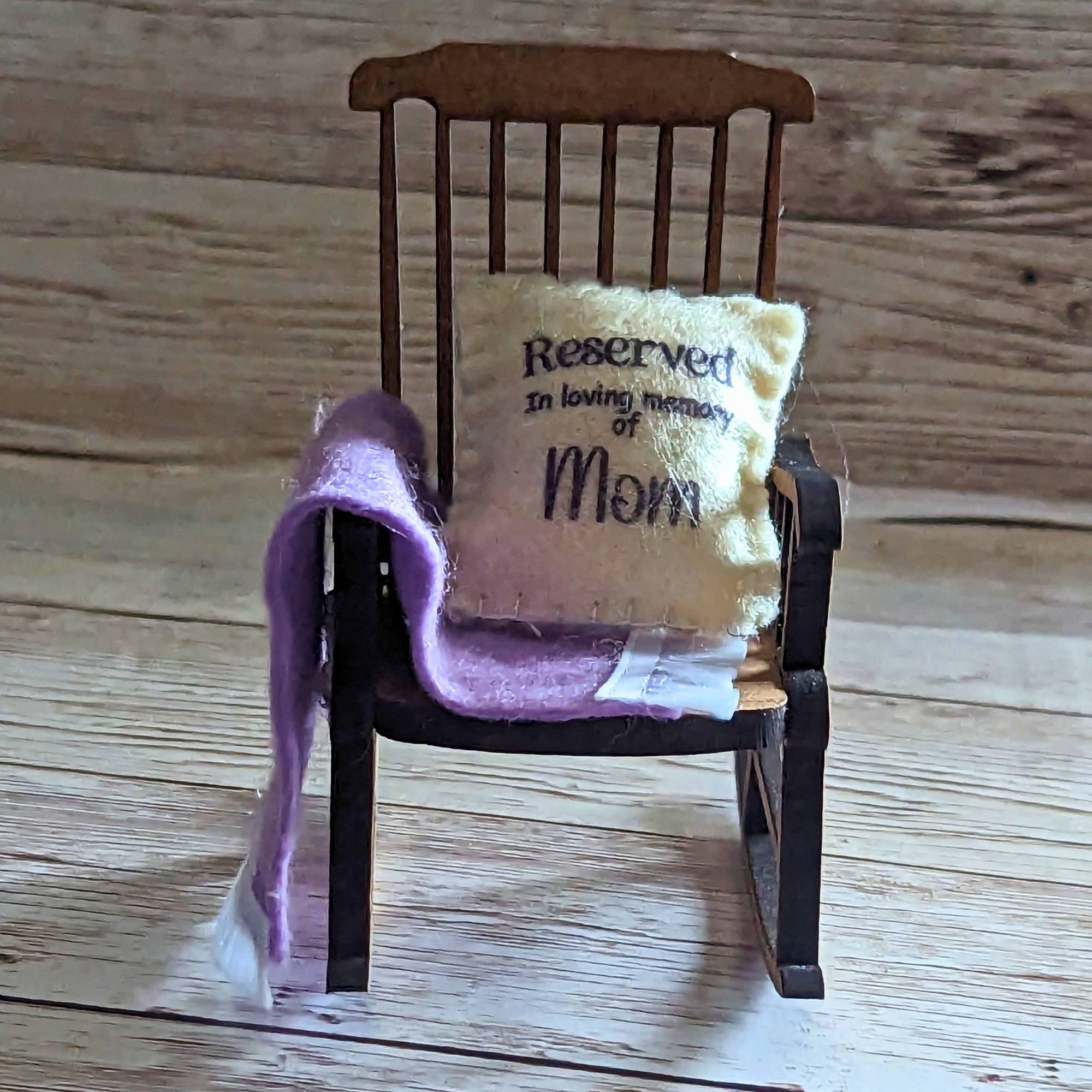 Reserved for Mom Memorial Decoration Empty Rocking Chair Remember Gift for Loss of Mom thoughtful Gift for Grief Save a Seat Etsy