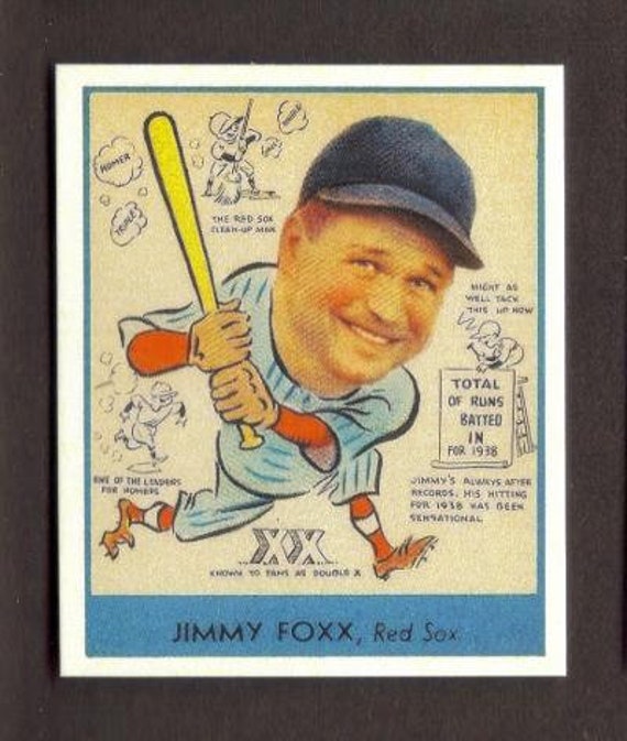 Jimmy Jimmie FOXX Novelty RP Card 273 Red Sox 1938 G Heads up -  Sweden