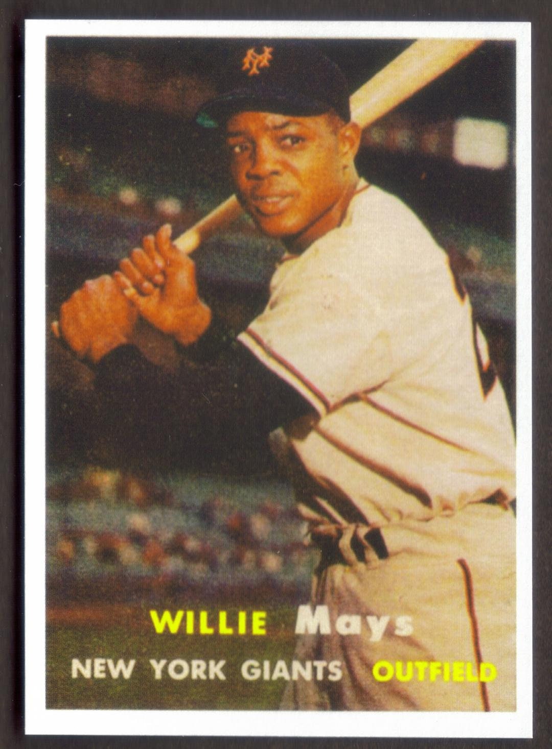 WILLIE MAYS Novelty RP Card 10 Giants 1957 T Free Shipping - Etsy
