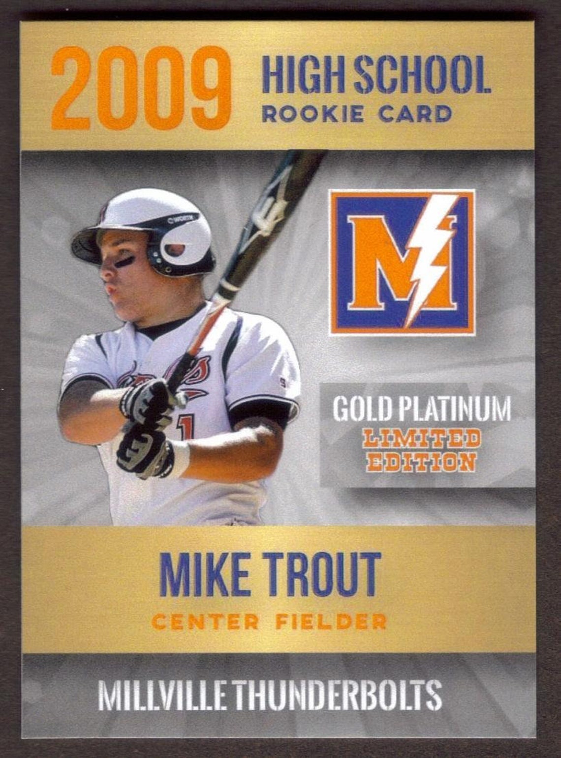 Mike trout rookie card 2009 phenoms millville high school nj etsy