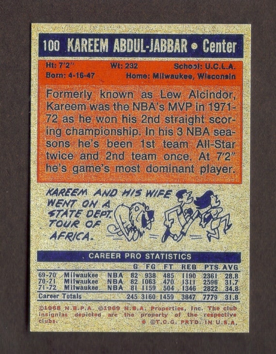 Kareem Abdul Jabbar Novelty Rp Card 100 Bucks 1972 T Free Etsy Denmark Kareem Abdul Jabbar Novelty Rp Card 100 Bucks 1972 T Free Etsy Denmark