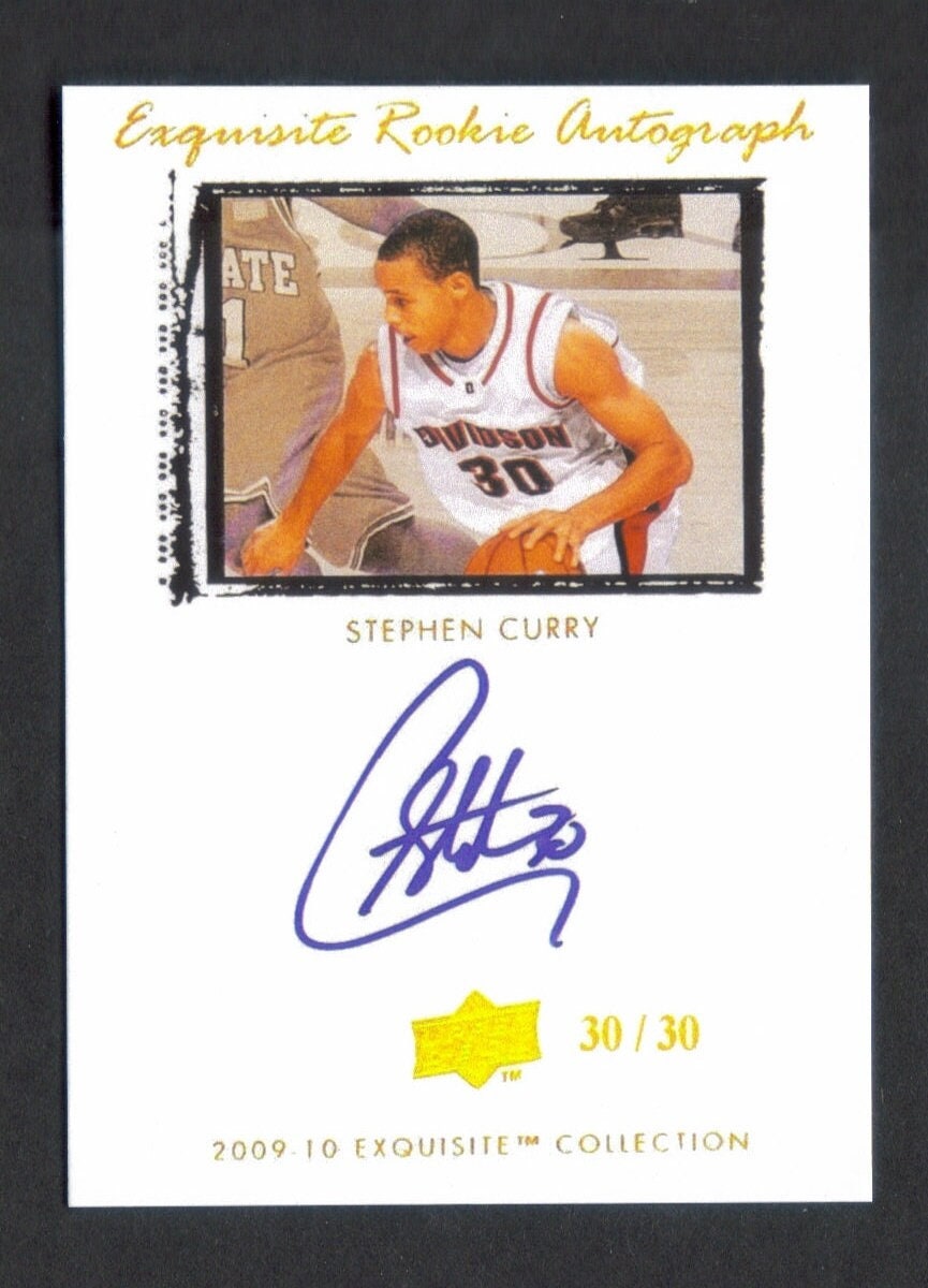2009 UD Exquisite Rookie Autograph Stephen Curry #64 PSA Gem MT 10