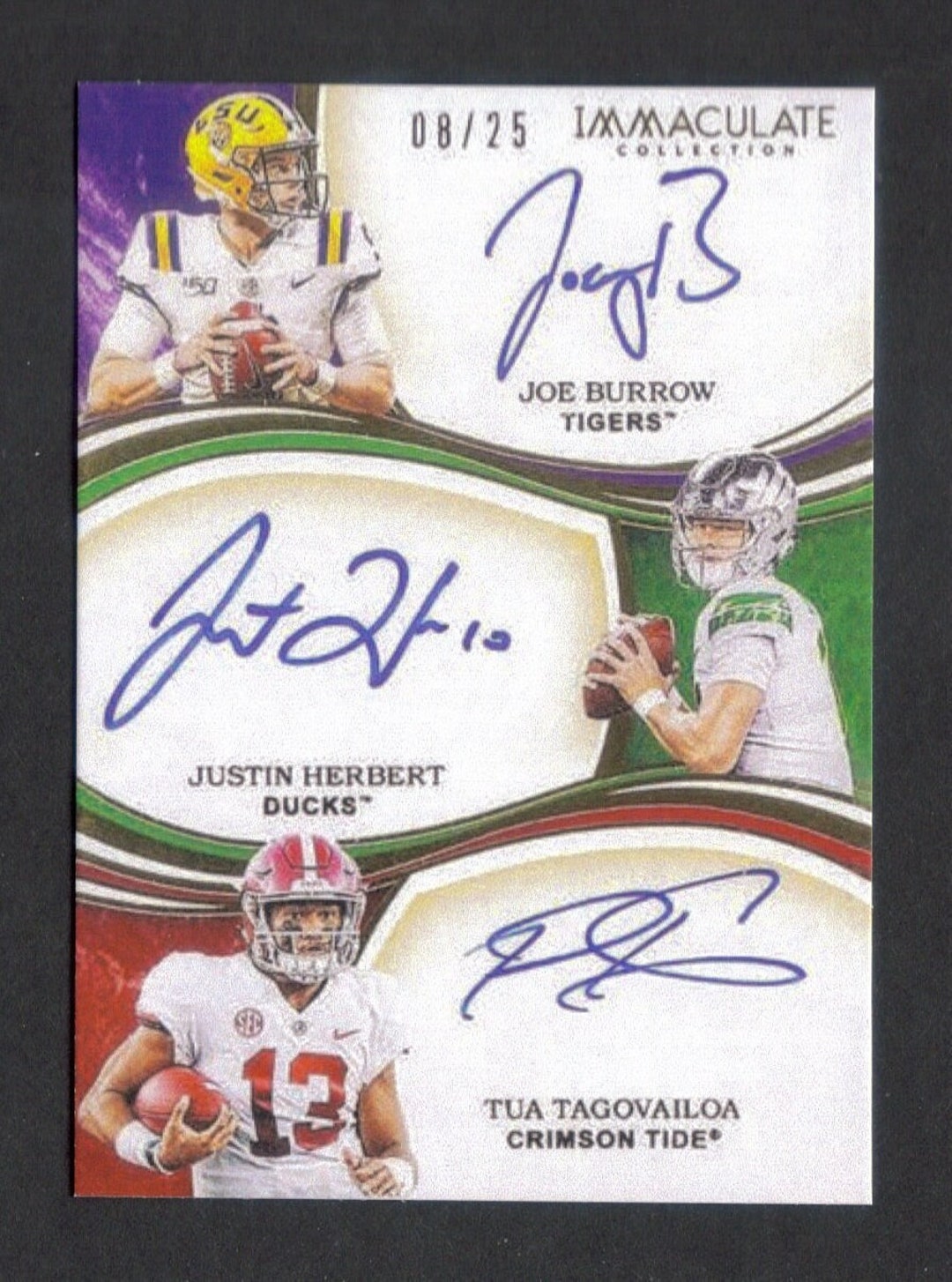 Joe BURROW Justin HERBERT Novelty Rookie Rp Card 4 Immaculate 