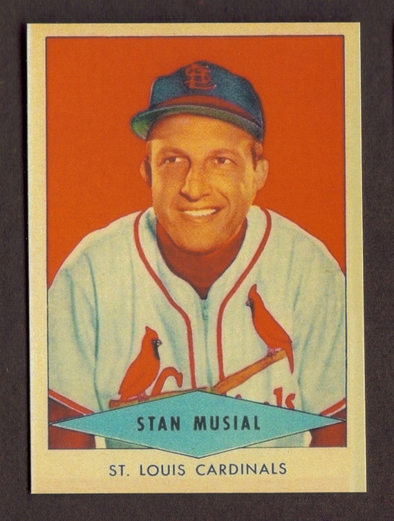 STAN MUSIAL Novelty RP Card Red Heart Cardinals 1954 Free Shipping