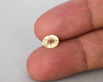 Yellow Sapphire Oval Gemstone 1.92 Cts.-Ceylon Natural Bright Yellow Sapphire Oval Gemstone-Eye clean Yellow Sapphire Oval-Ring Size sapphir