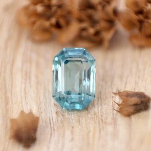 Natural Blue Zircon Octagon 3.75 cts-Loose Blue Zircon Emerald Cut-Cambolite Octagon-Dec Birthstone-Blue Zircon Ring Size Vibrant Gemstone