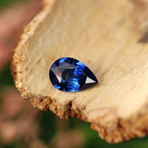 Natural Royal Blue Sapphire 0.43cts-Top Royal Blue Ceylon Sapphire Heated-Blue Sapphire Pear-Loose Pear Royal Blue Sapphire-September Gem
