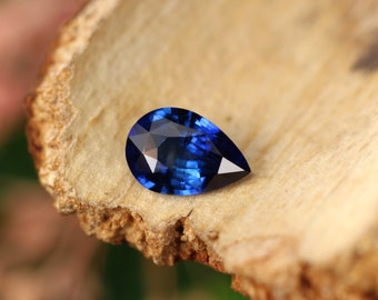 Natural Royal Blue Sapphire 0.43cts-Top Royal Blue Ceylon Sapphire Heated-Blue Sapphire Pear-Loose Pear Royal Blue Sapphire-September Gem