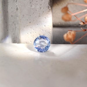 Natural Kashmir Blue Sapphire Round-Rare Blue Kashmir Sapphire-Kashmir Sapphire 0.45 cts-cashmere mined rare Blue Sapphire round-Eye Clean
