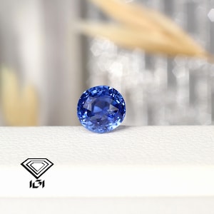 Vivid Blue Unheated Sapphire 1.05cts IGI Certified-Rare Fine Untreated Blue Sapphire-Top Unheated Blue Sapphire Round-Vibrant Royal Saphire