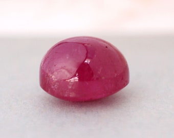 Untreated Ruby Cabochon Oval 6.10 Cts.-Natural Ruby cabochon Pinkish Red ,Loose Ruby Cabochon Pendant size ,Custom Ruby Ring-July Birthstone