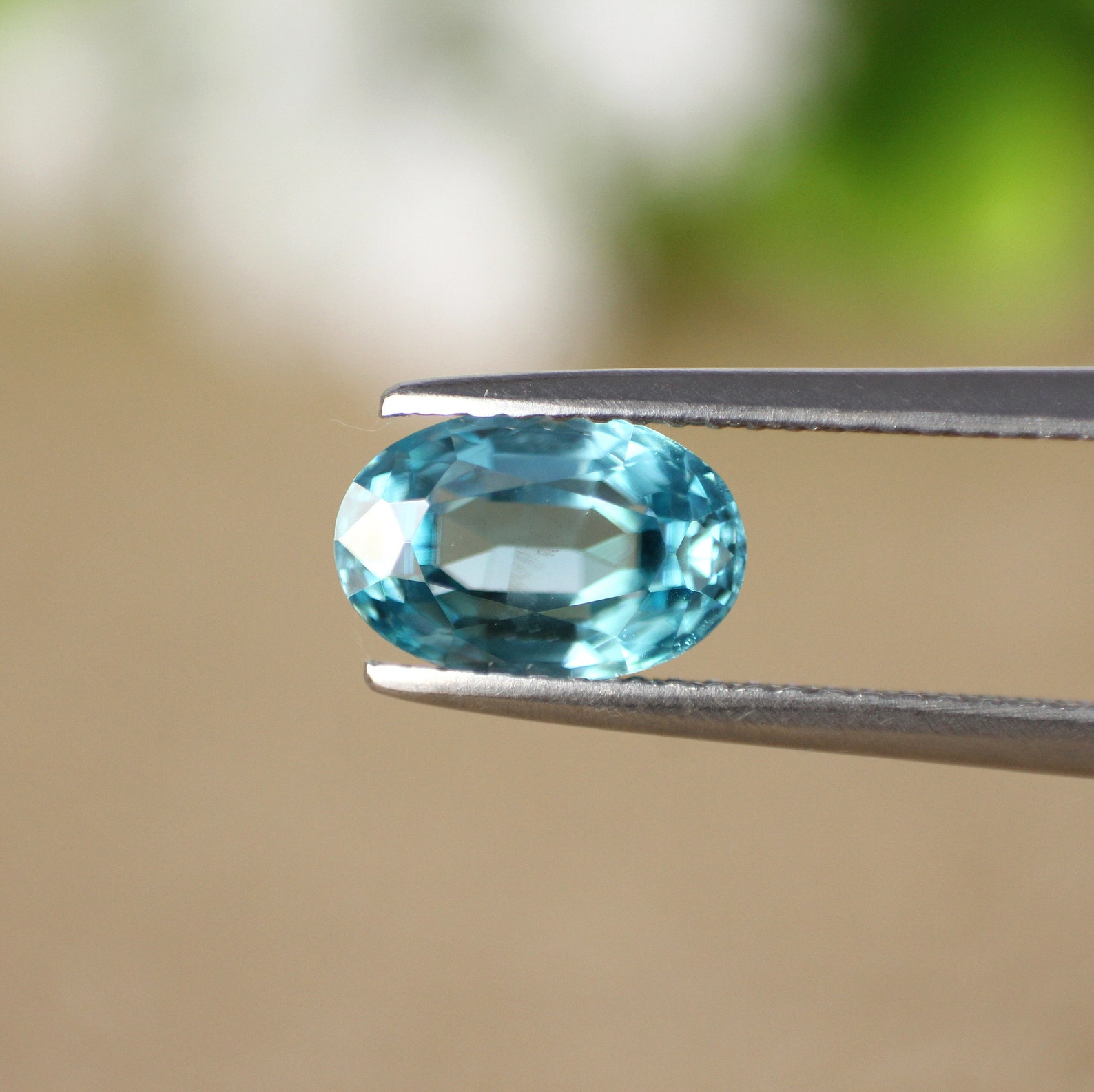 Natural Blue Zircon Oval Cut gemstone 3.18 Cts. Vibrant Oval Etsy
