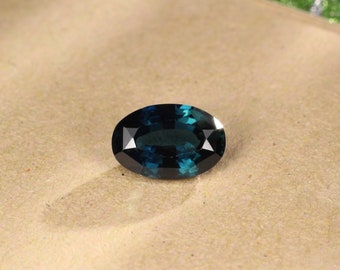 Natural Teal Sapphire Oval 1.52 cts.-Loose Teal Greenish Blue Dark Sapphire-Natural Bi color Sapphire-Dark Teal Sapphire Ring-September Gem