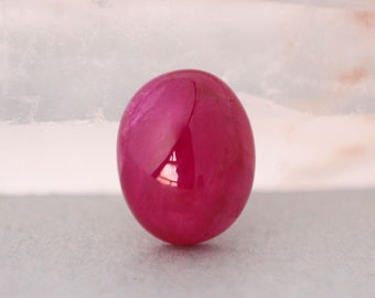 Ruby Cabochon4.27 Cts.-Natural Ruby Untreated Oval cabochon Pinkish Red ,Loose Ruby Oval Cabochon ,Custom Ruby Oval Cab Ring-July Birthstone