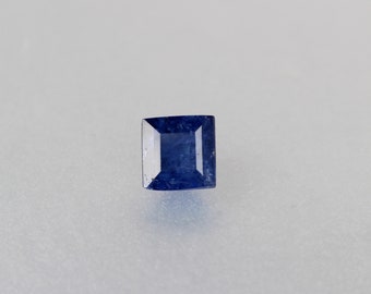 Kashmir Blue Sapphire Square 0.80 Cts. 5 mm-Loose Blue Sapphire Square Cut Chauffée-Rare Old Mine Kashmir Saphir-Rare Gemstone-Collector gem