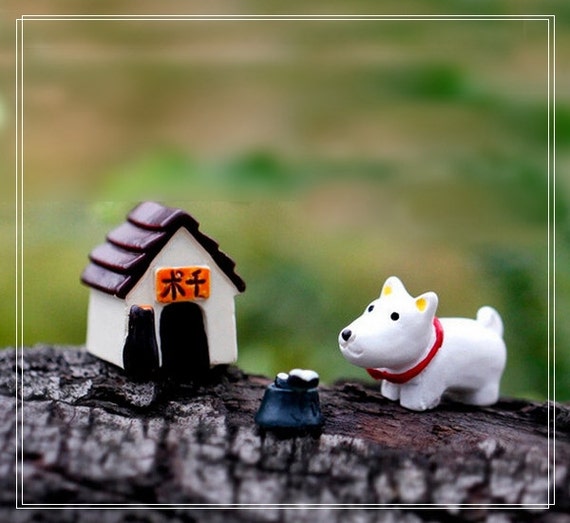 Vaca de Cerámica X 2 muñeca casa miniatura animal al azar Jardín,