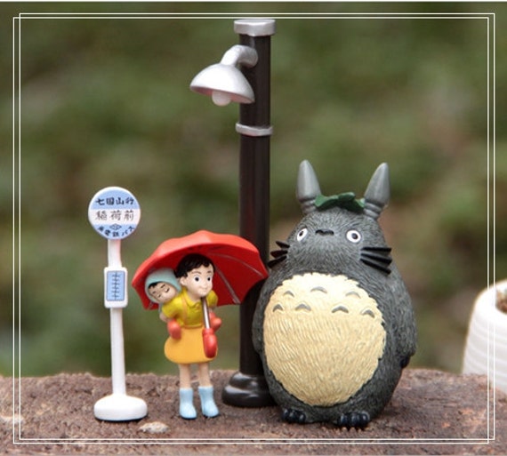 Mój Sąsiad Totoro Kot Dziewczyna Lampa Rysunek Fairy Ogród Akcesoria Miniaturowe Figurki Terrarium Mikro Krajobraz Dekoracyjne Rzemiosła