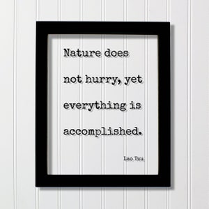 Lao Tzu - Floating Quote - Nature does not hurry yet everything is accomplished - Wilderness Hiking Camping Outdoors Forest Tao Te Ching