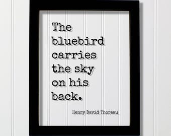 Henry David Thoreau Quote - The bluebird carries the sky on his back - Wilderness Outdoors Natural Animals Vet Veterinarian Bird Watching
