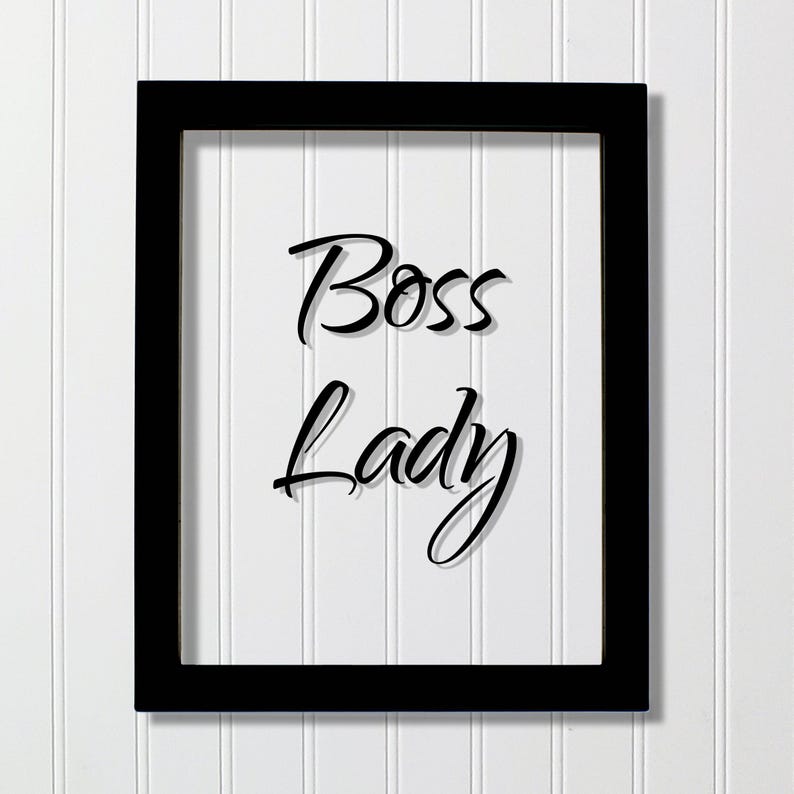 Boss Lady - Floating Quote - Office Decor - Workplace Sign - Gift for Boss Supervisor - Female Boss - Women Owned Business - Funny Black