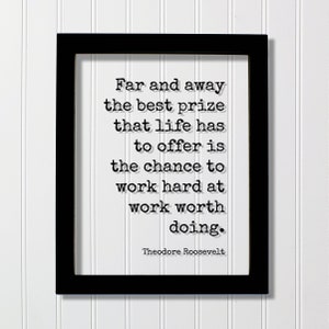 Theodore Roosevelt - Far and away the best prize that life has to offer is the chance to work hard at worth doing - Quote - Business Workout
