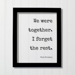 Print met citaat van Walt Whitman - Zwevend acryl, romantisch jubileumcadeau
