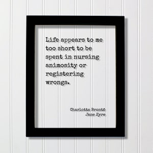 Charlotte Brontë - Jane Eyre - Life appears to me too short to be spent in nursing animosity or registering wrongs. - life is short