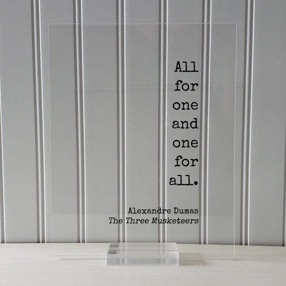 Alexandre Dumas The Three Musketeers All For One And One Etsy