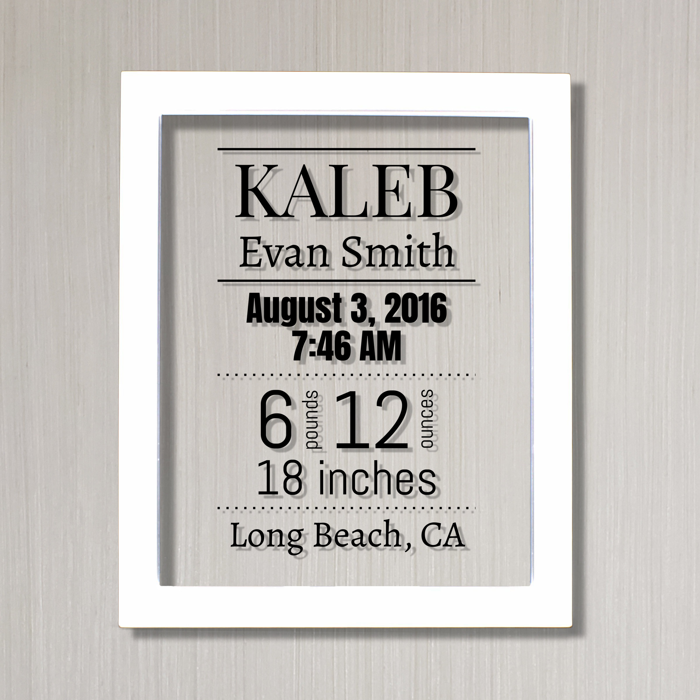 Birth Announcement - Baby Stats - New Baby - Nursery Decor - Push ...