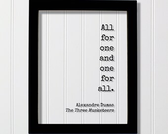 Alexandre Dumas the Three Musketeers All for One and One - Etsy UK Alexandre Dumas the Three Musketeers All for One and One - Etsy UK