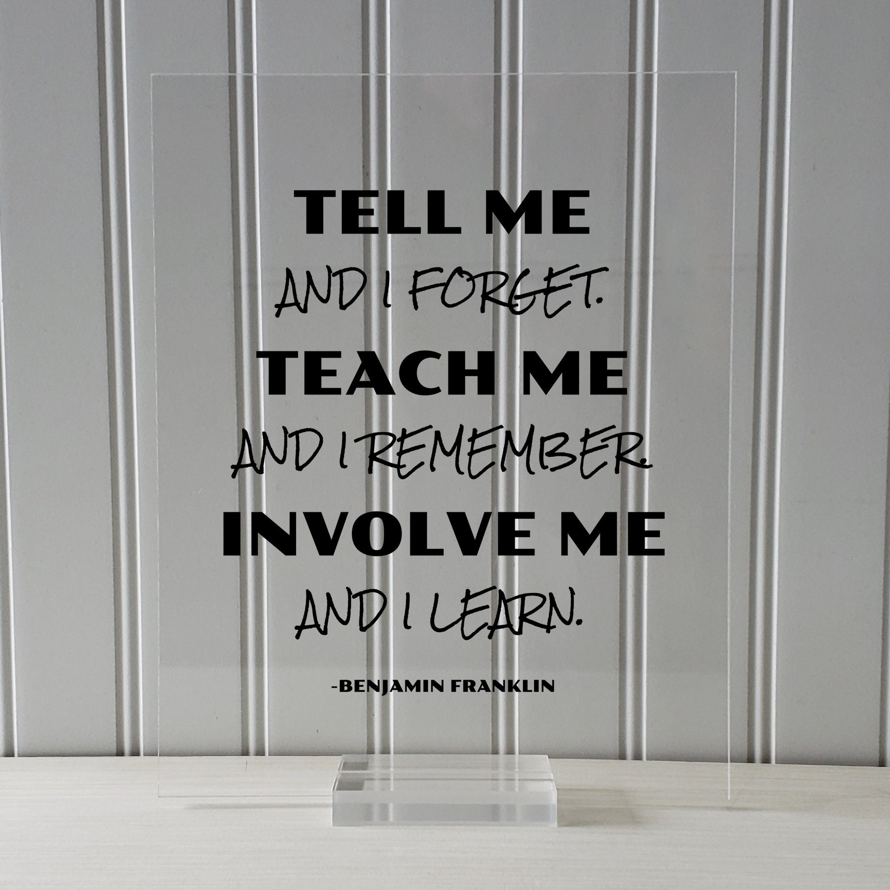 Benjamin Franklin Quote Print – Floating Acrylic, Teacher Gift - Etsy