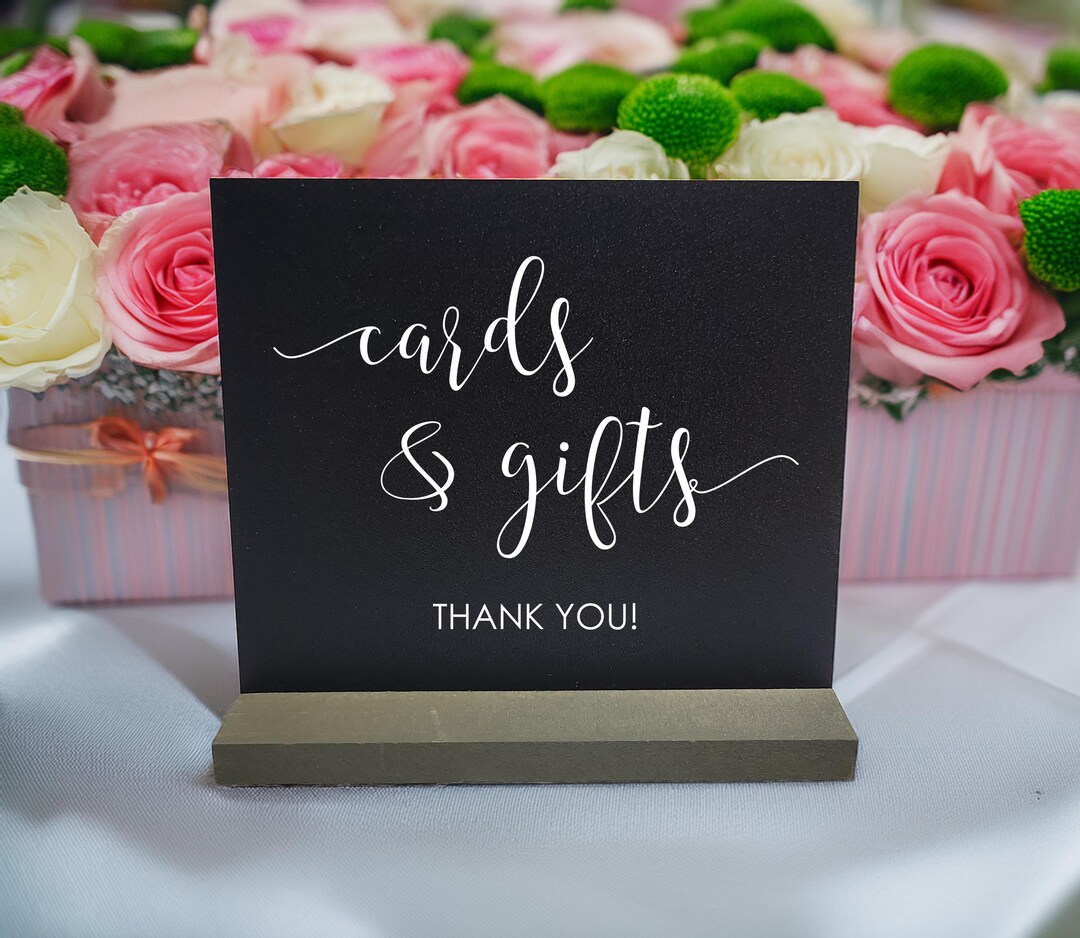 Cards and Gifts Chalkboard Sign - Wedding Birthday Party Baby Shower ...