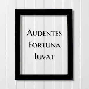 Audentes Fortuna Iuvat - Floating Quote - Latin Proverb - Fortune favors the bold - favors the daring - Courage Fearless Adventure Heroic