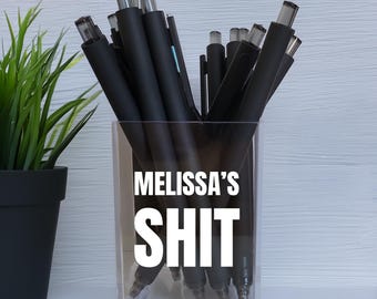 Personalized Acrylic Pen Holder – Funny Gag Gift, Office Desk Organizer