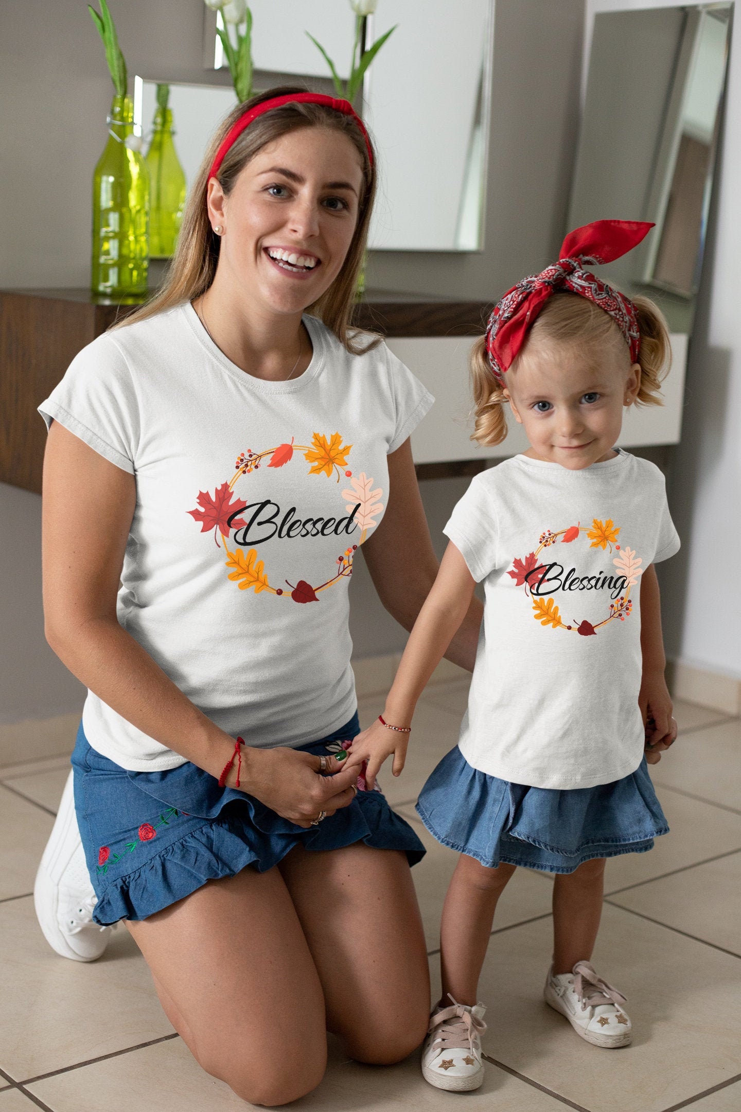 Troosteloos idioom zakdoek Mom Daughter Thanksgving Shirts Mommy and Me Outfits for - Etsy