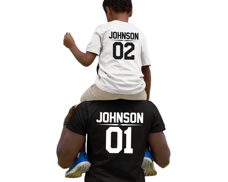 Custom Dad Son Matching shirts, Fathers Day Shirts, Personalized Dad shirt, Dad Son personalized shirts, Personalized last name number shirt 