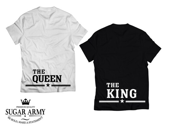 The QUEEN and the KING tshirts Matching couple shirts King | Etsy