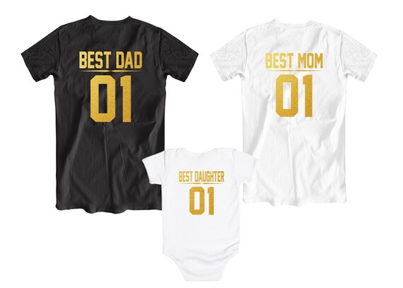 mom dad and daughter matching shirts