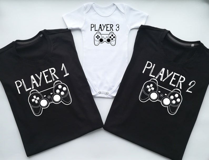 Family Outfits Matching Shirts Player 1 Player 2 Player 3 - Etsy
