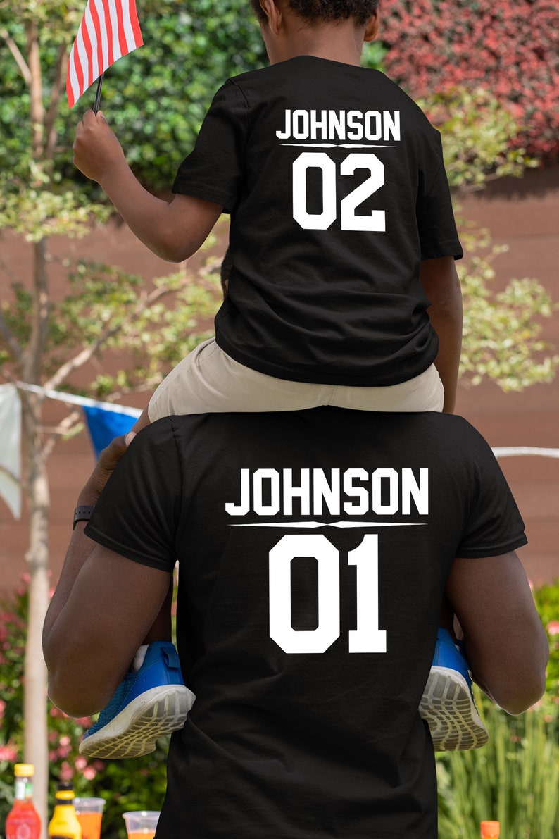 Father Son Personalized Matching Tshirts Personalized Family Etsy