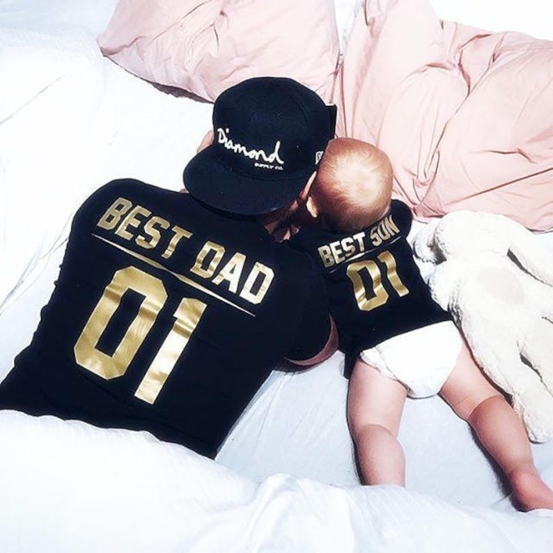 Dad and baby matching shirts, Dad and baby outfits, Fathers Day shirts, First Fathers Day gift for dad, Daddy and me outfits 