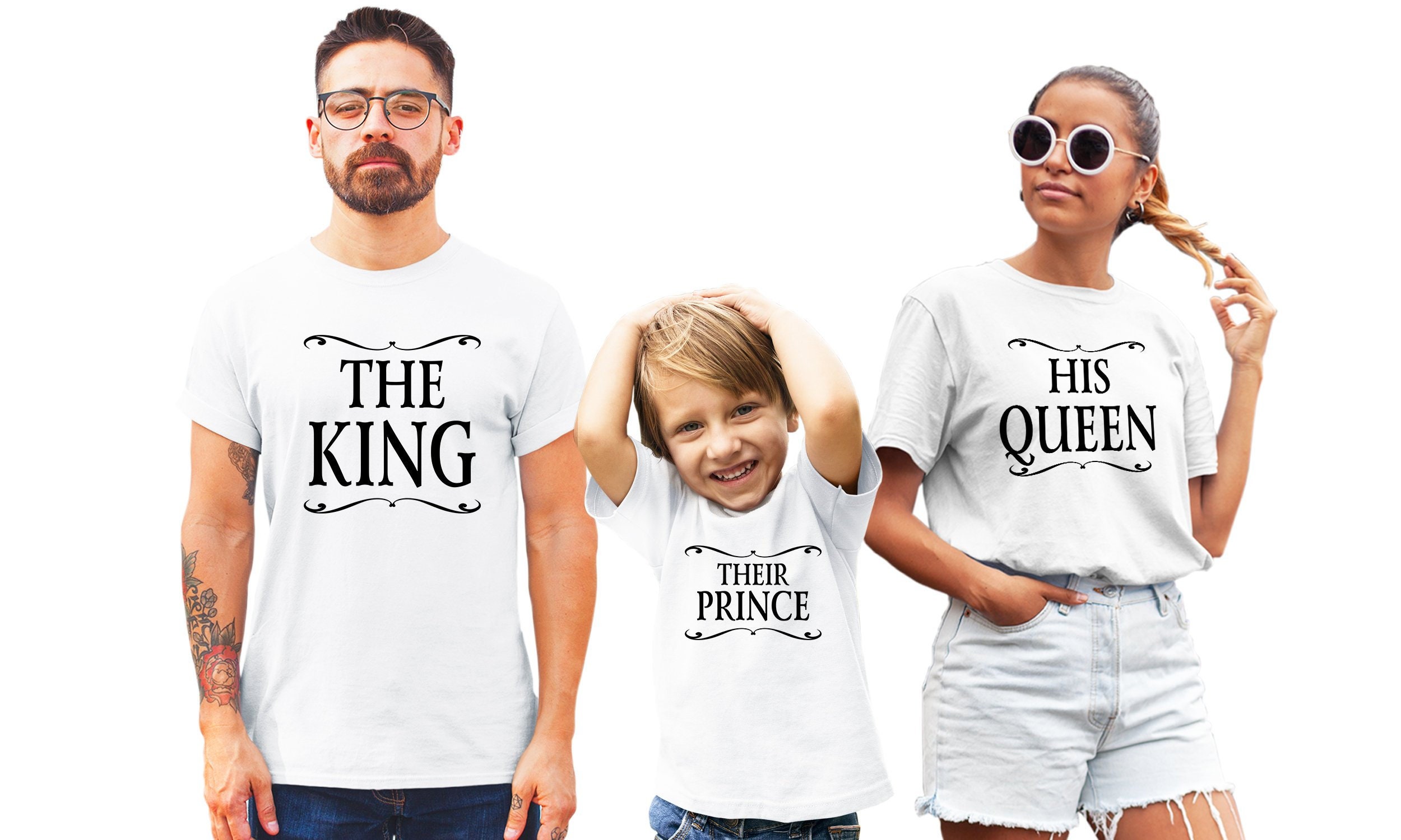 T-shirt King Queen Prince Princess Conjunto Família - Personalizei