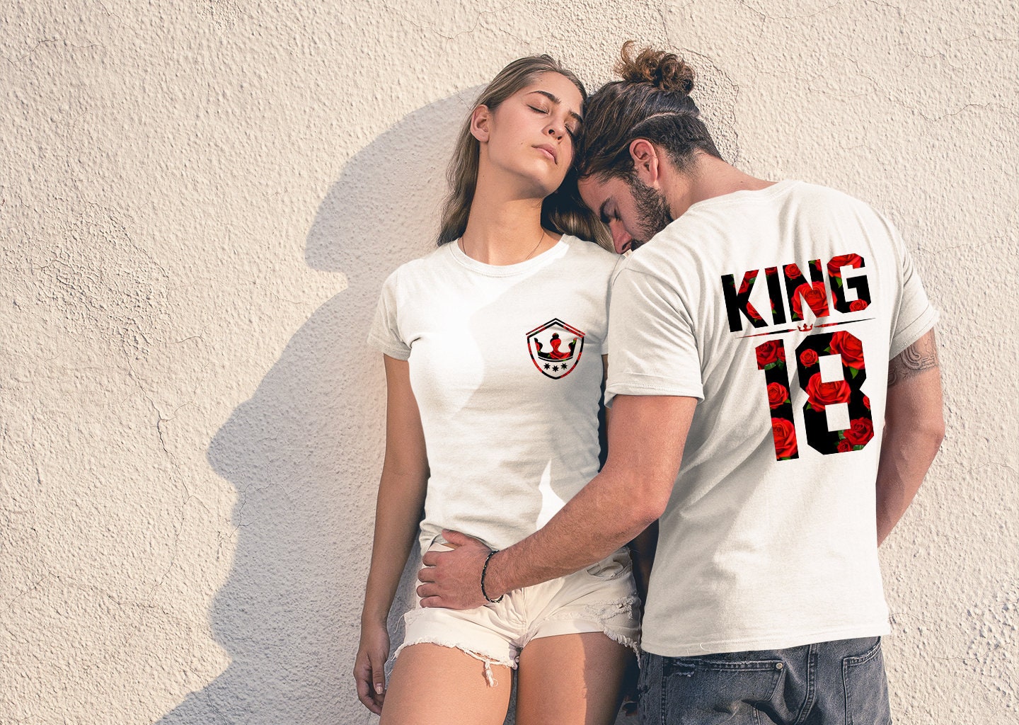 Matching King and Queen Shirts With Flower Print Couples | Etsy